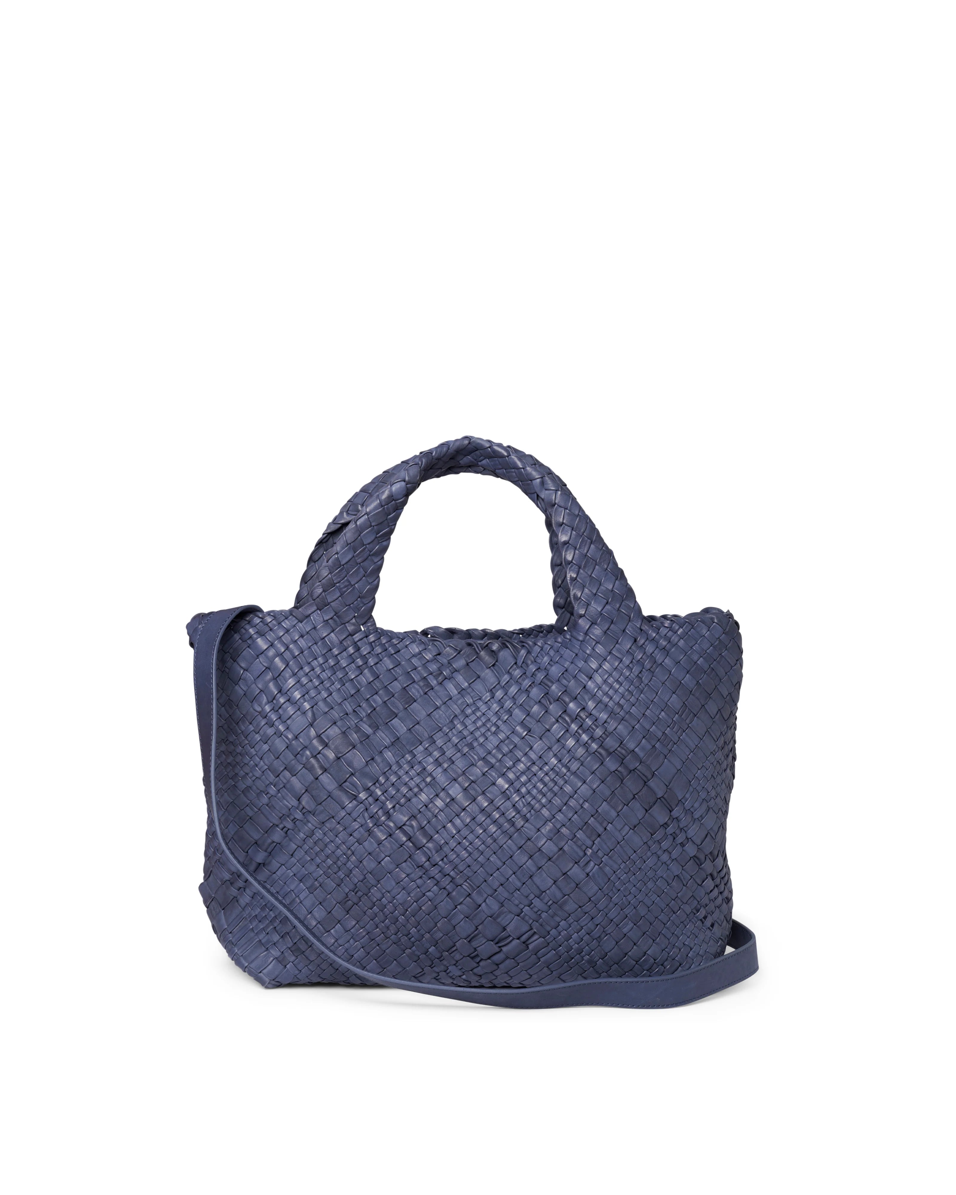 Borsa in pelle intrecciata Visonà 20316 navy