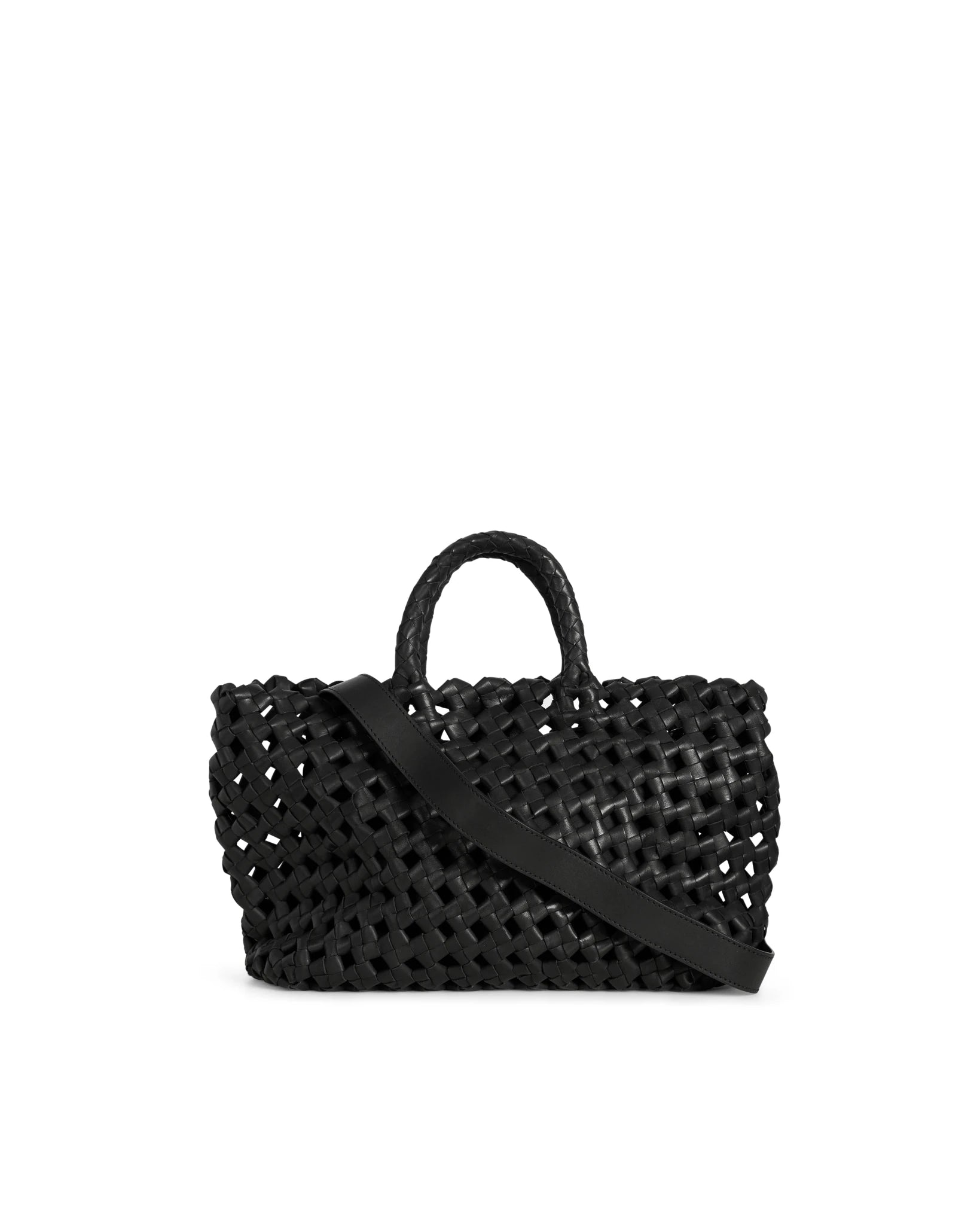 Borsa in pelle intrecciata Visonà 26455 nero - Pelletteria Allegrini