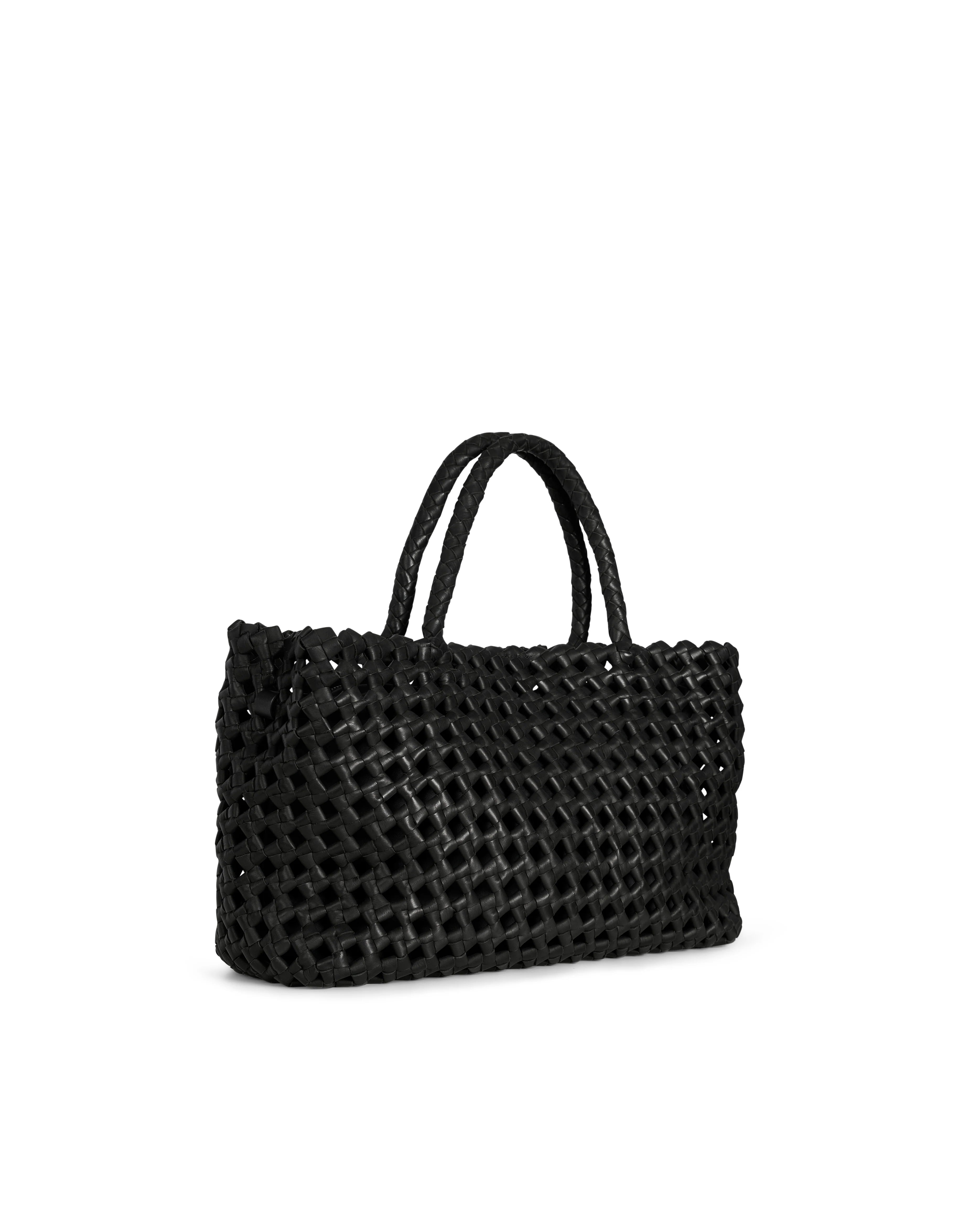 Borsa in pelle intrecciata Visonà 26456 nero