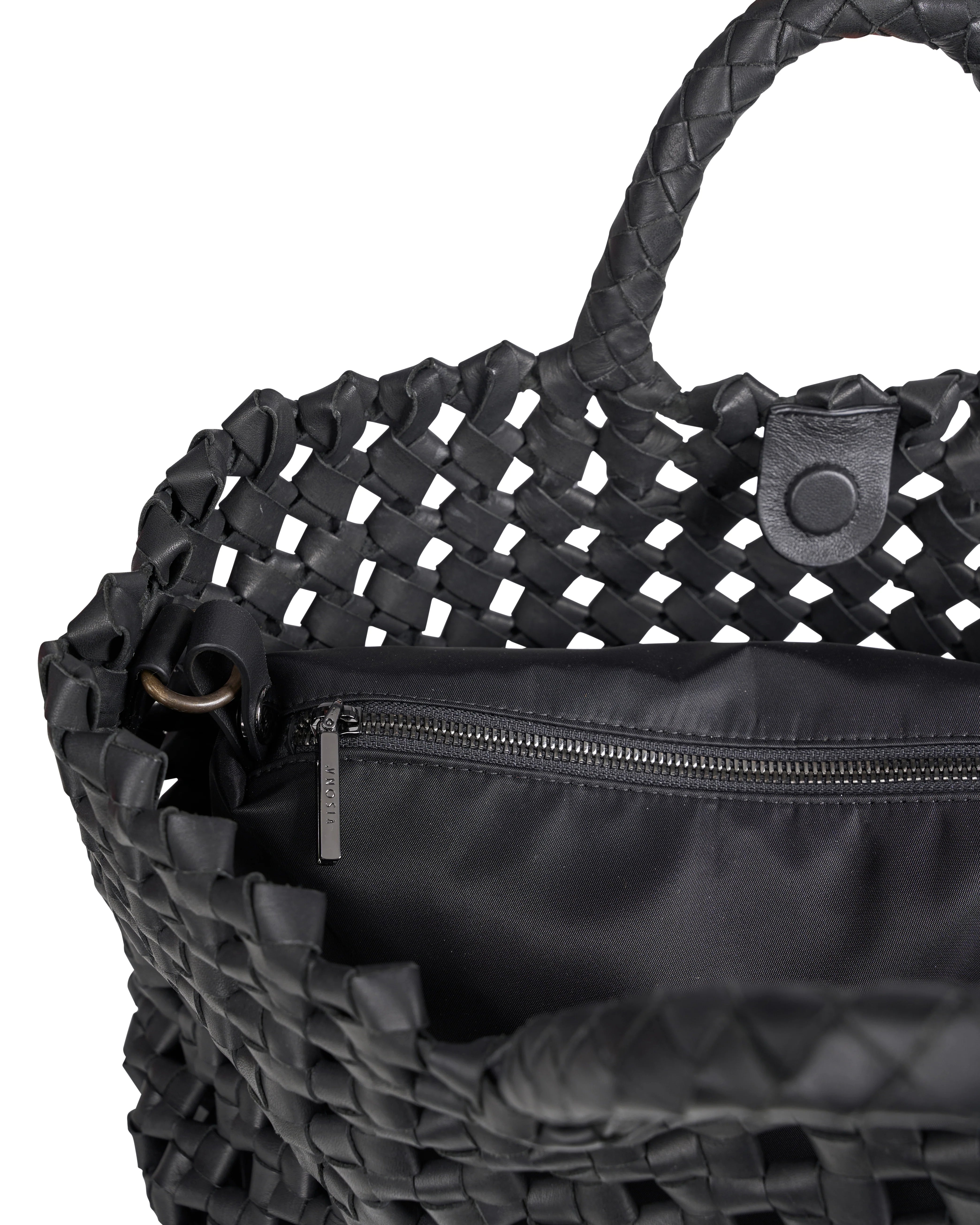 Woven leather bag Visonà 26455 black