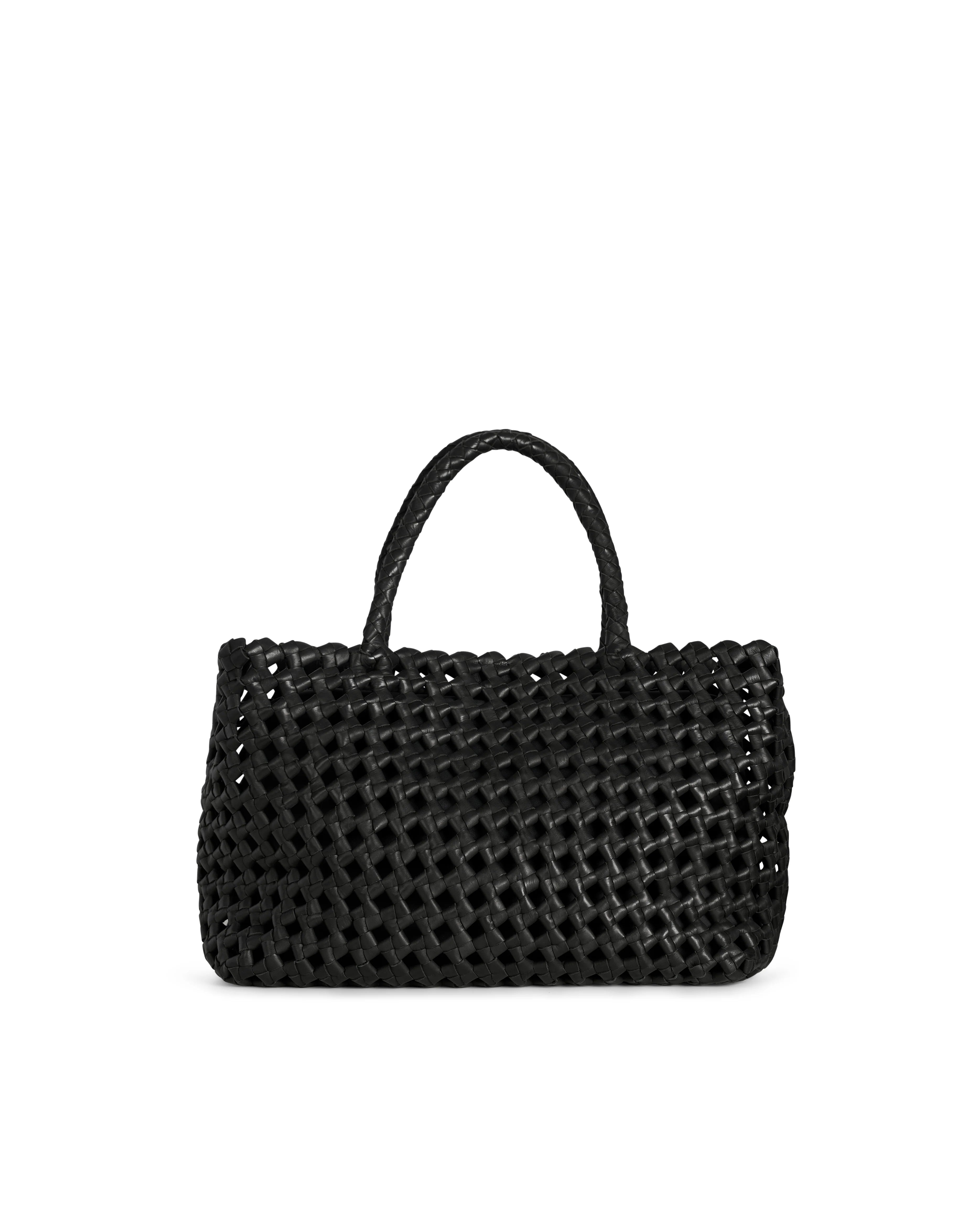 Borsa in pelle intrecciata Visonà 26456 nero