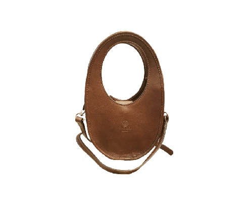 Borsa in pelle piccola con tracolla 63/1085 Marrone - Pelletteria Allegrini