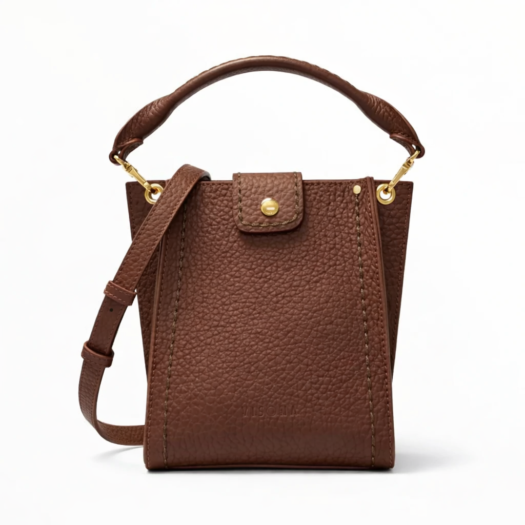 Leather bag Visonà 22175 walnut 