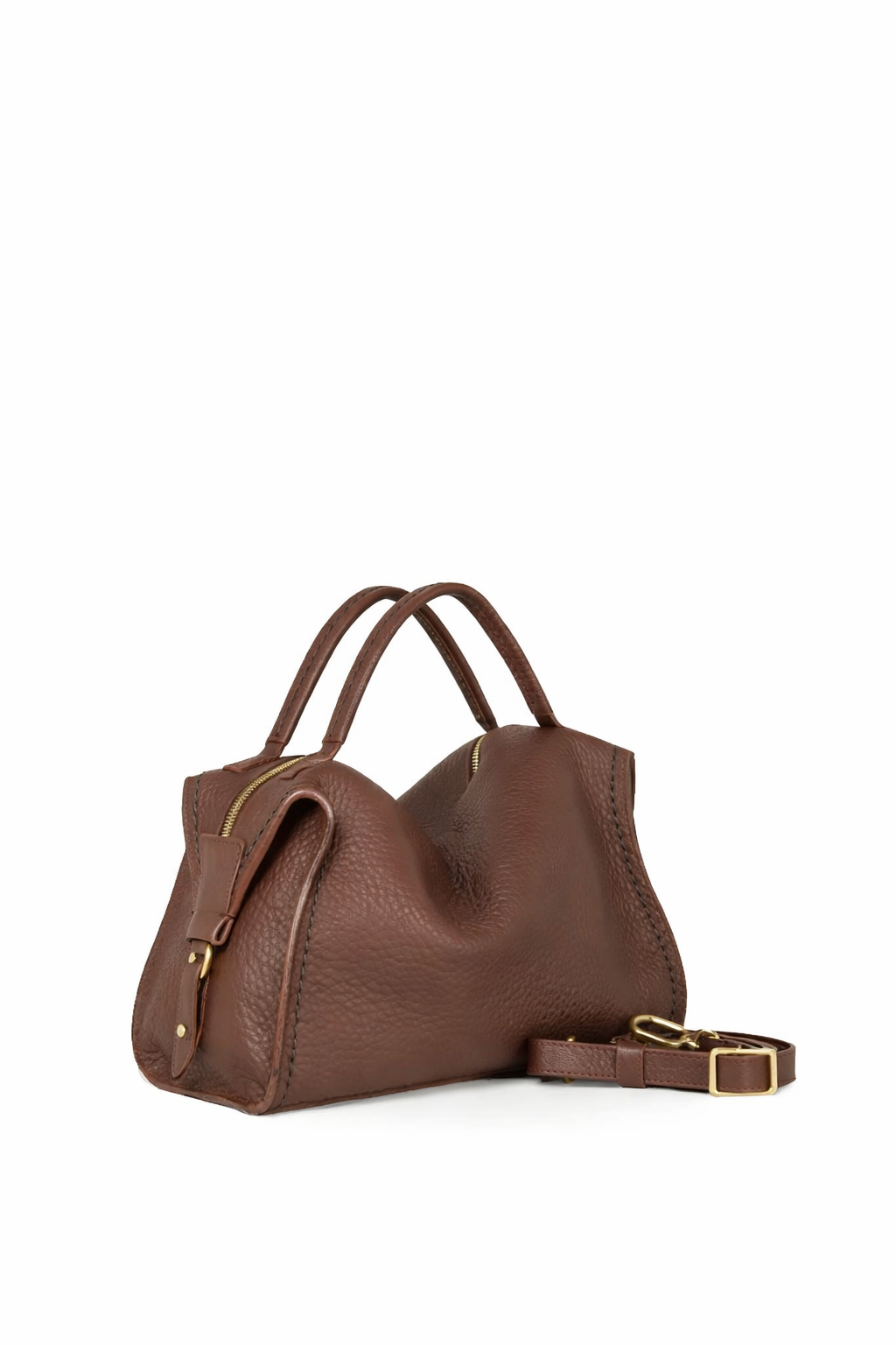 Leather bag Nora Visonà 25705 walnut 