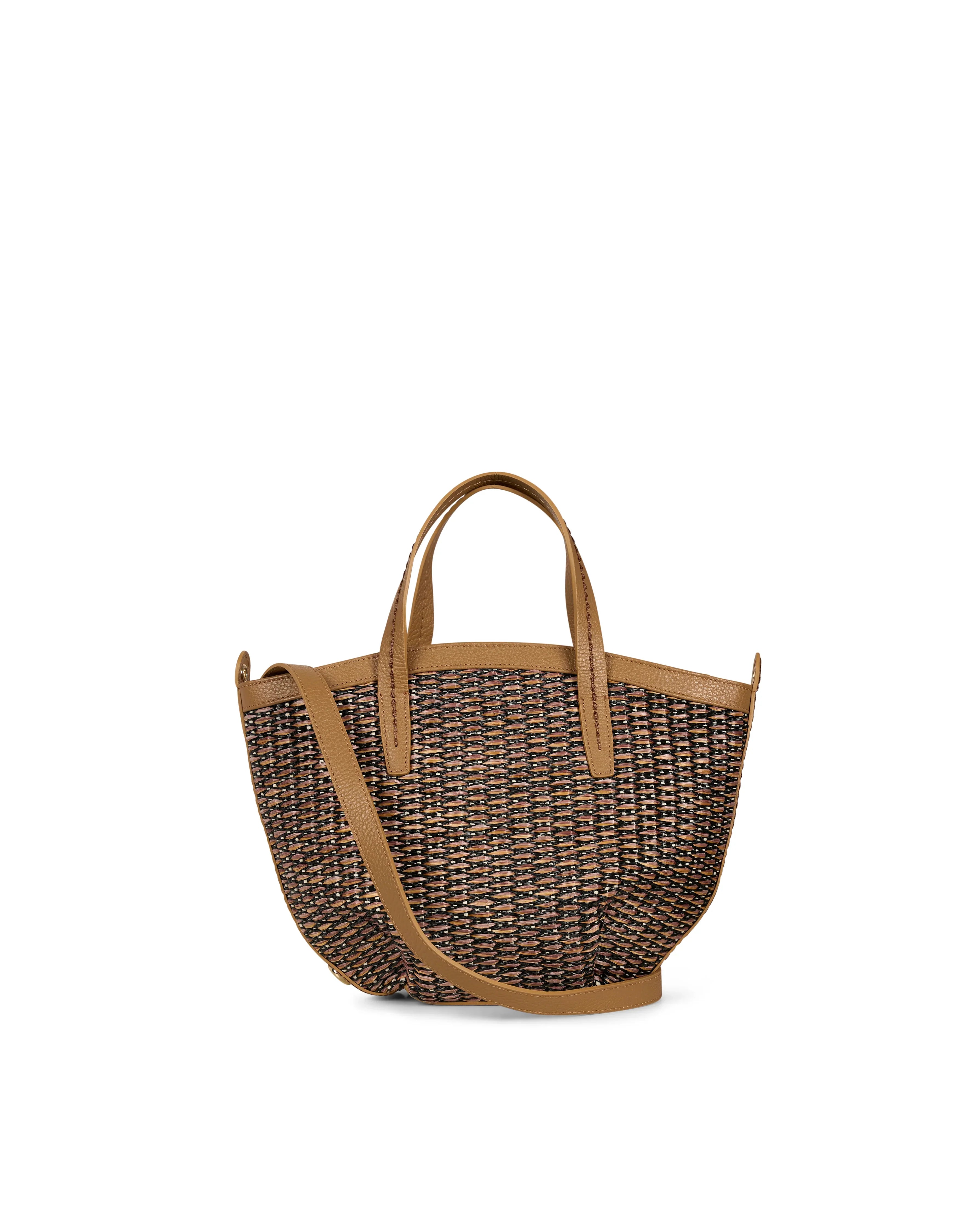 Borsa in raffia e pelle Visonà 26331 Quercia