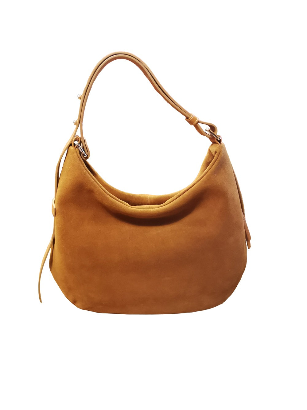 Borsa media in pelle scamosciata Bruno Rossi C248/P Cuoio