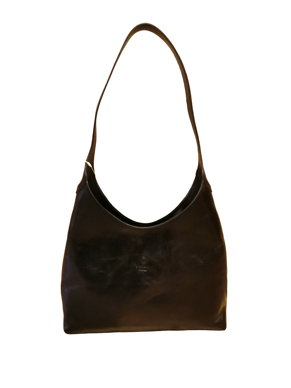 Borsa con grande unico spallaccio, interamente realizzata in pelle. Made in Italy