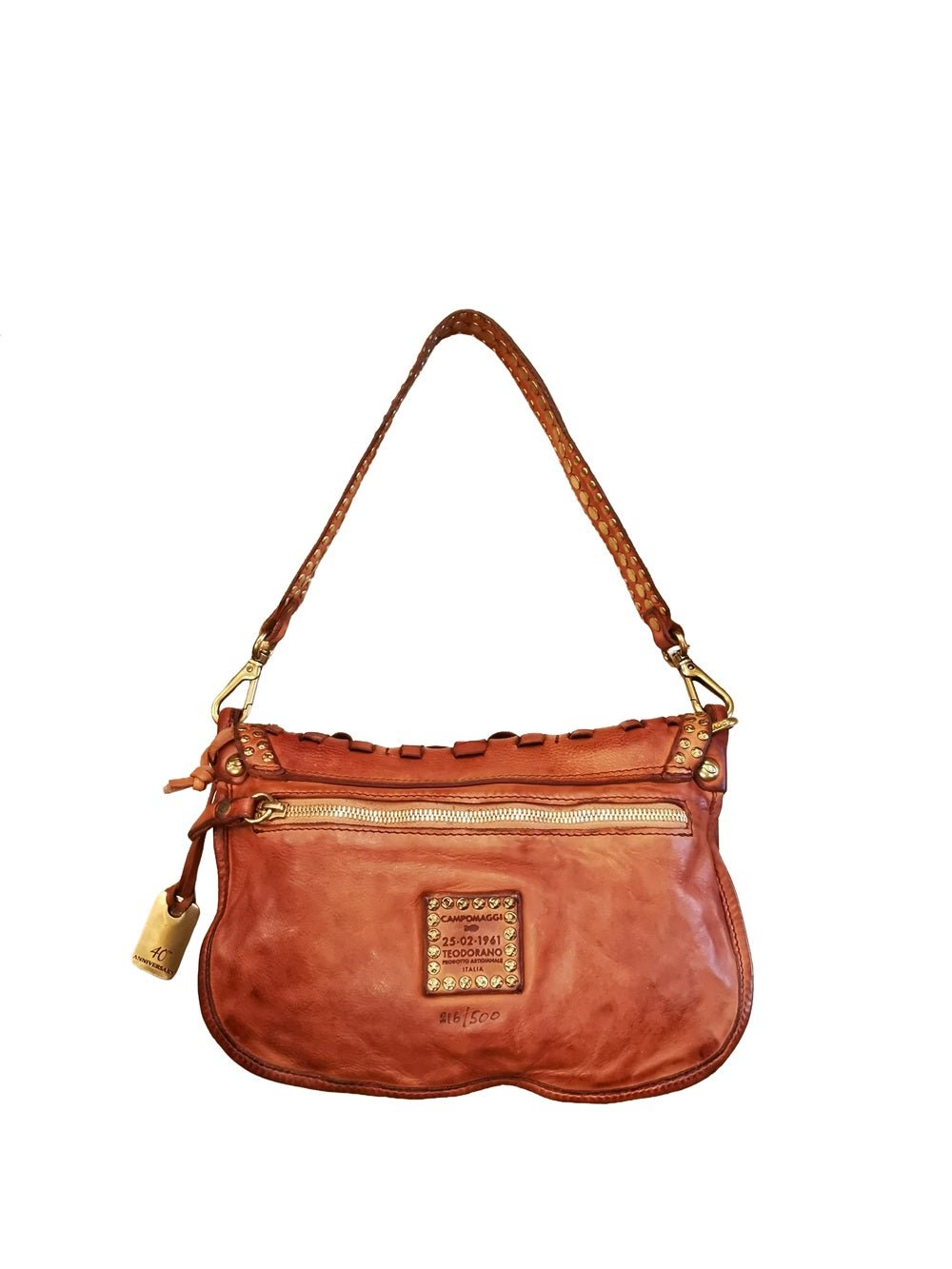 Borsa monospalla in pelle SOFIA BAG ANNIVERSARY Campomaggi C046470ND - X1755 215/500 Cognac - Pelletteria Allegrini