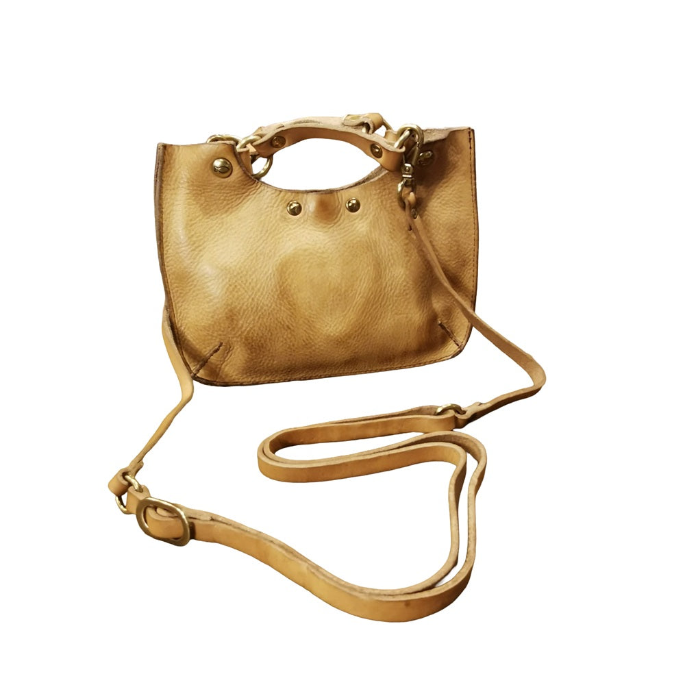 Small Crossbody Leather Bag with heart Campomaggi C034580ND-X3140 Hazelnut