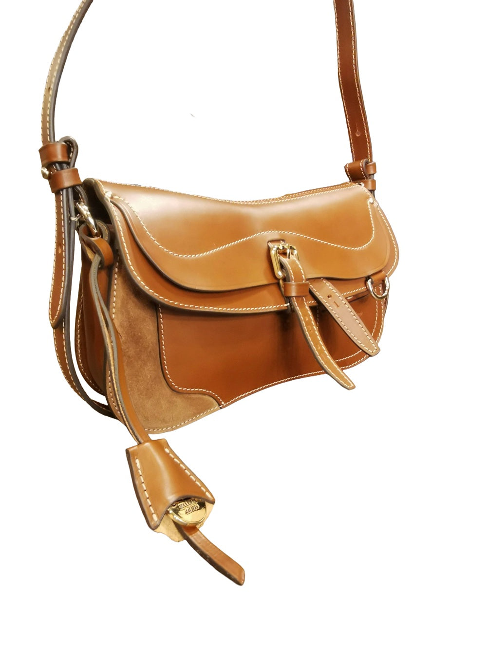 Small Leather Bag Boldrini 07654 Golden