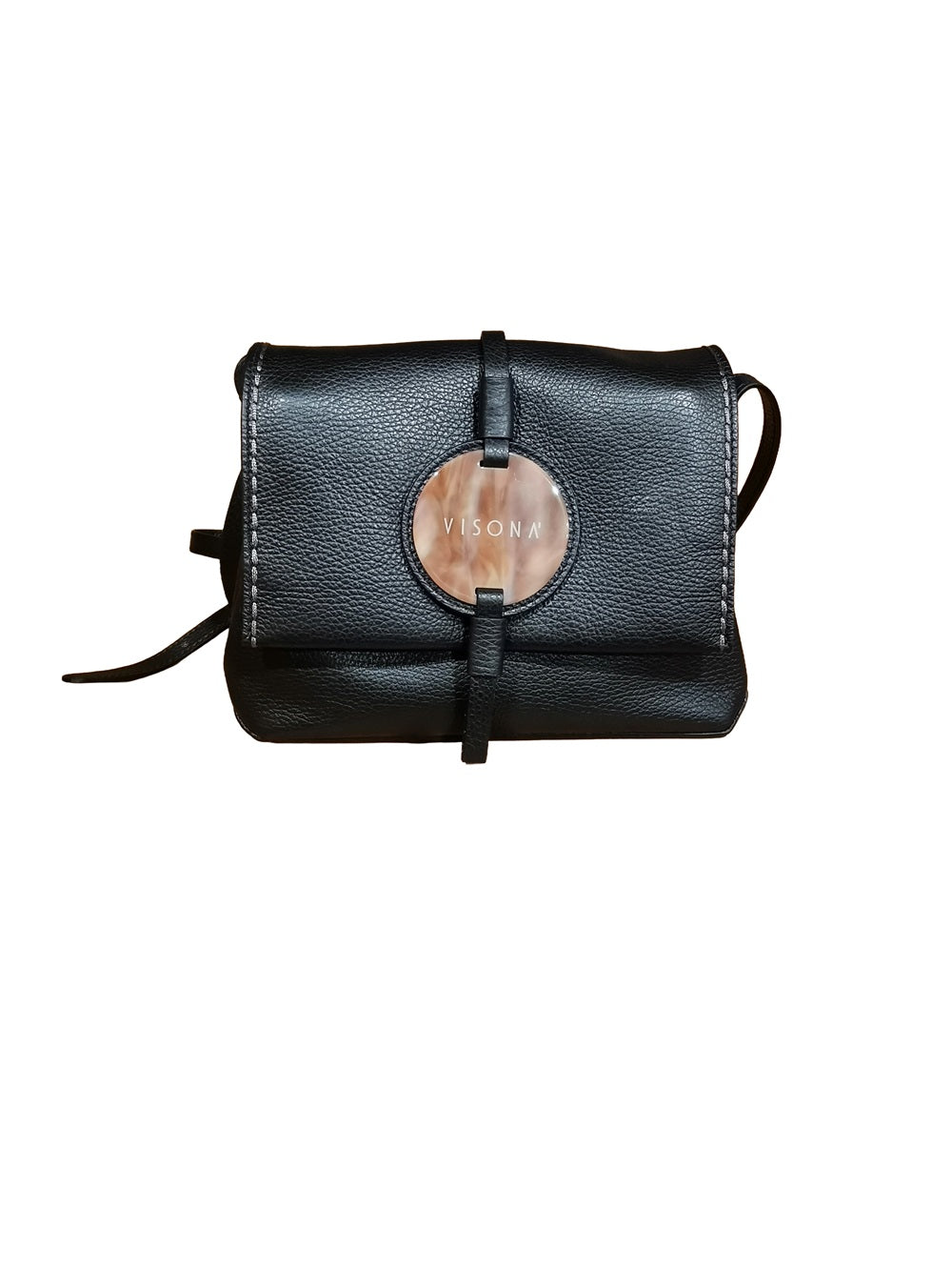 Borsa piccola in pelle con tracolla Visonà 26321 Nero