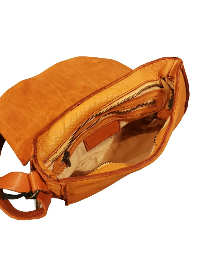 Small leather bag Pelletteria Allegrini Filippo 1570 Orange