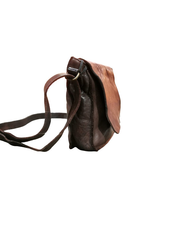 Small leather bag Pelletteria Allegrini Filippo 1570 Dark brown