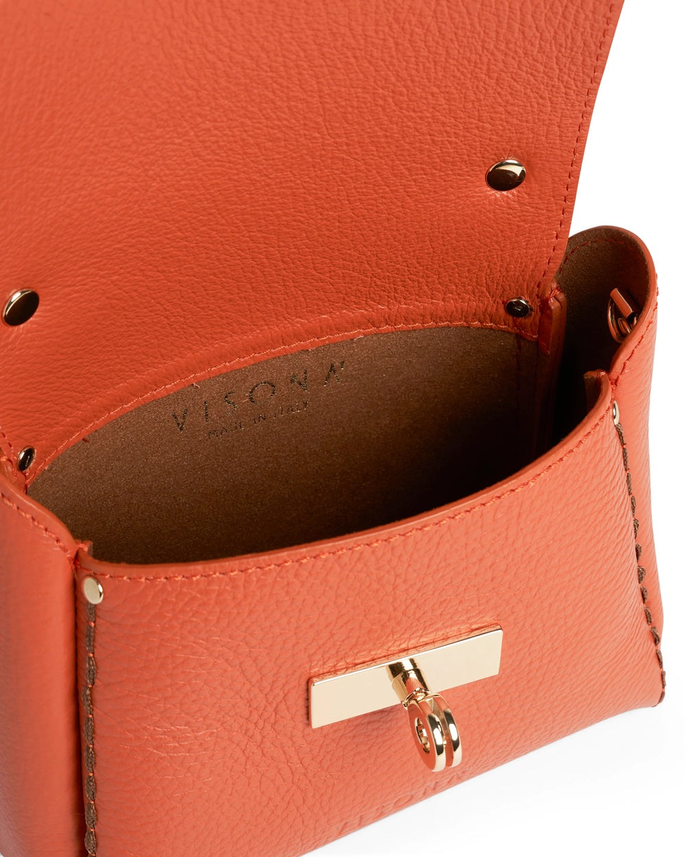 Borsa piccola in pelle Visonà 20640 Papaya