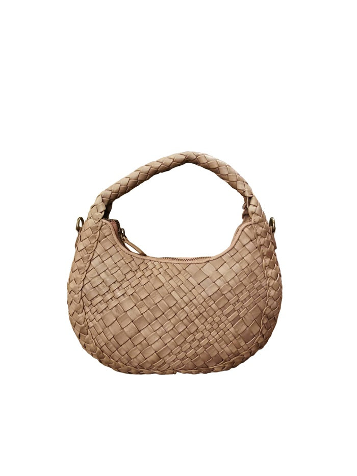 Small Woven Leather Bag Visonà ESMERALDA 20300 Mauve