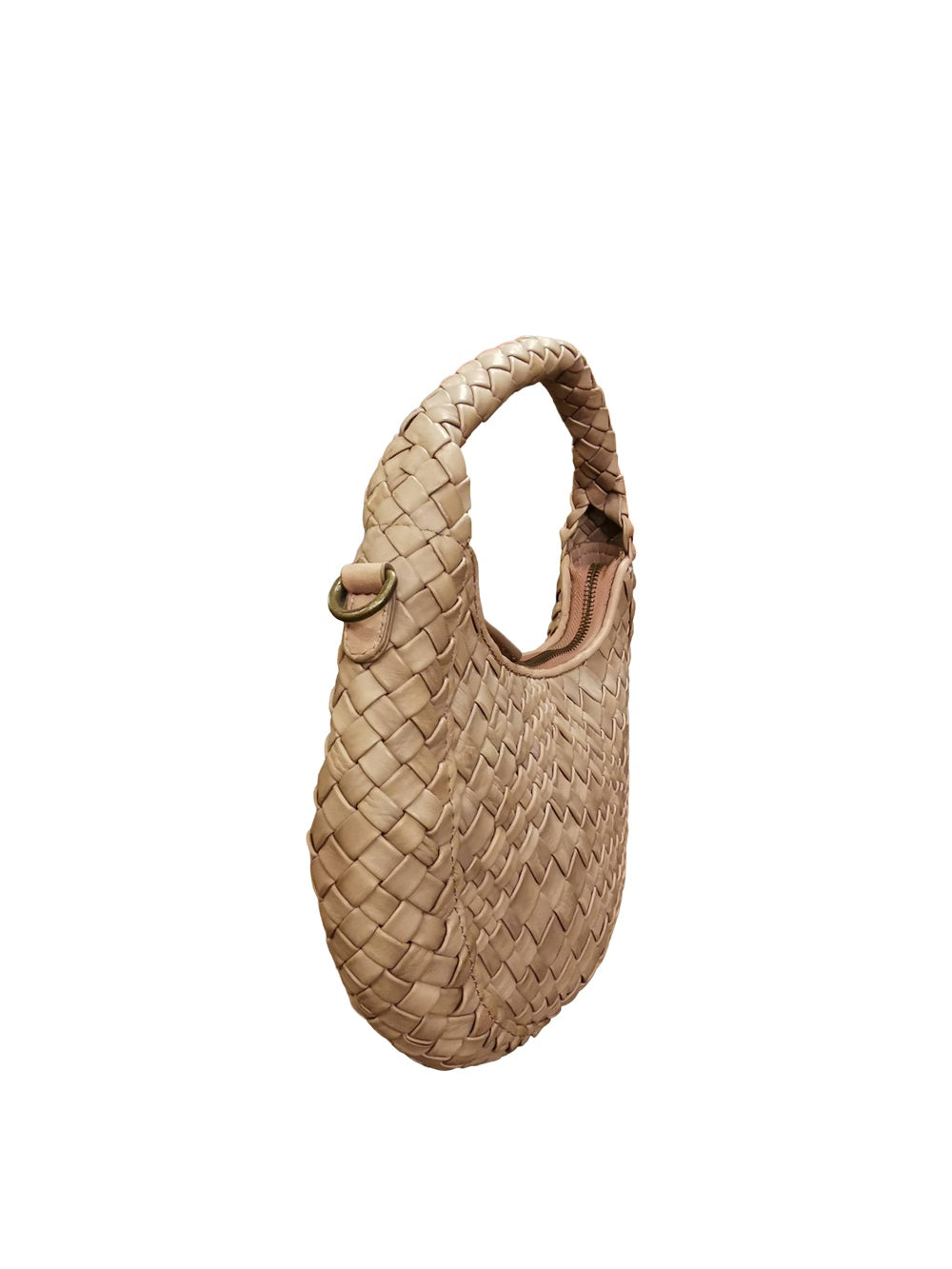 Small Woven Leather Bag Visonà ESMERALDA 20300 Mauve