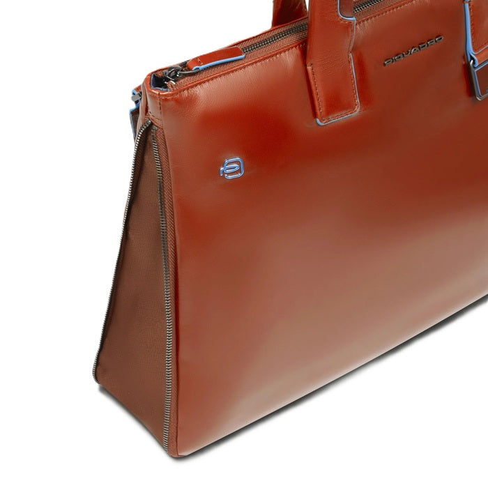 Bags for 15.6" laptops expandable Piquadro CA4021B2 Leather (orange)