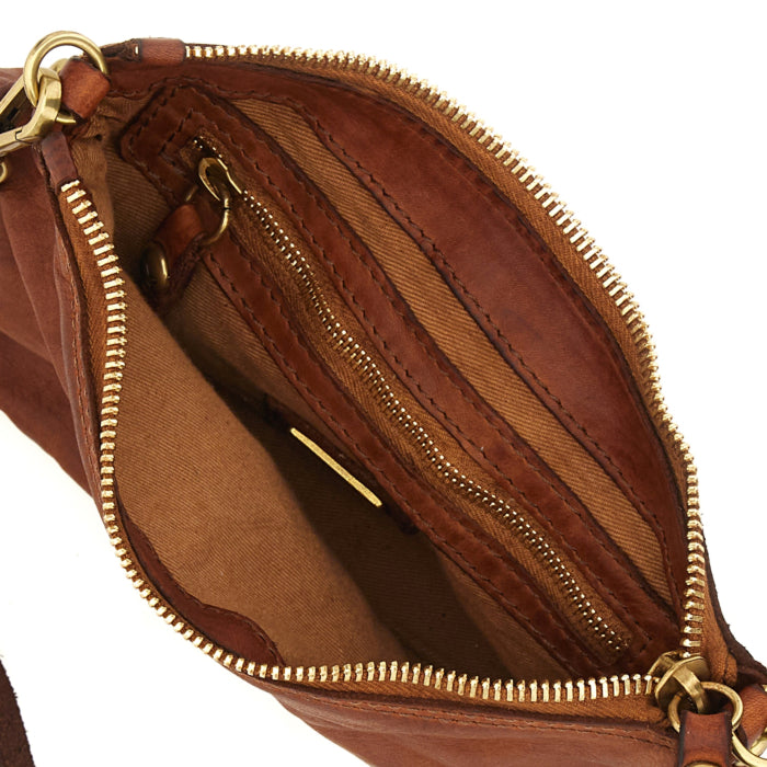 Borsa tracolla Lucca-Giulia in pelle Campomaggi  C043700ND X0007 cognac