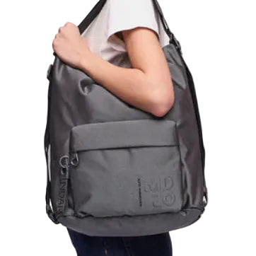 Handbag/backpack in fabric MD Mandarina Duck P10QMT09 Steel