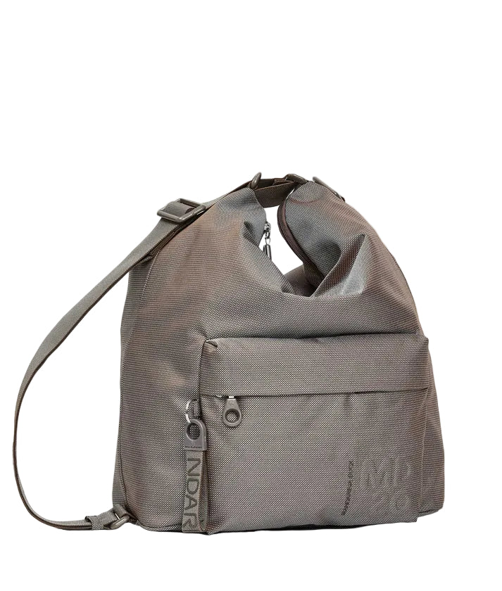 Handbag/backpack in fabric MD Mandarina Duck P10QMT09 Taupe