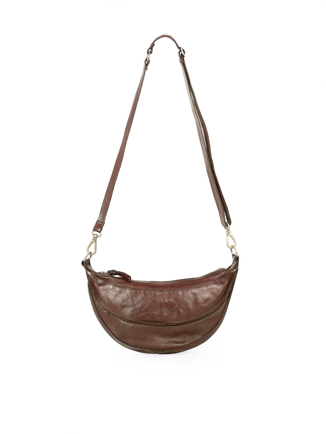 Borsa mezzaluna piccola in pelle Campomaggi C040210ND X0001 TESTA DI MORO