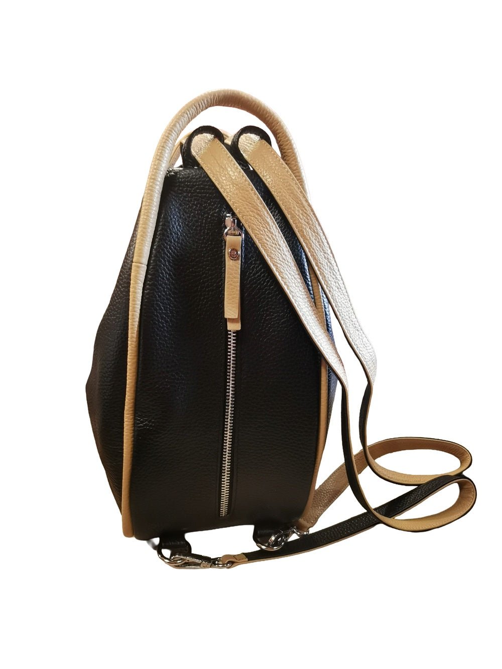Borsa/zaino grande Bruno Rossi MLX14 Nero/Biscotto - Pelletteria Allegrini
