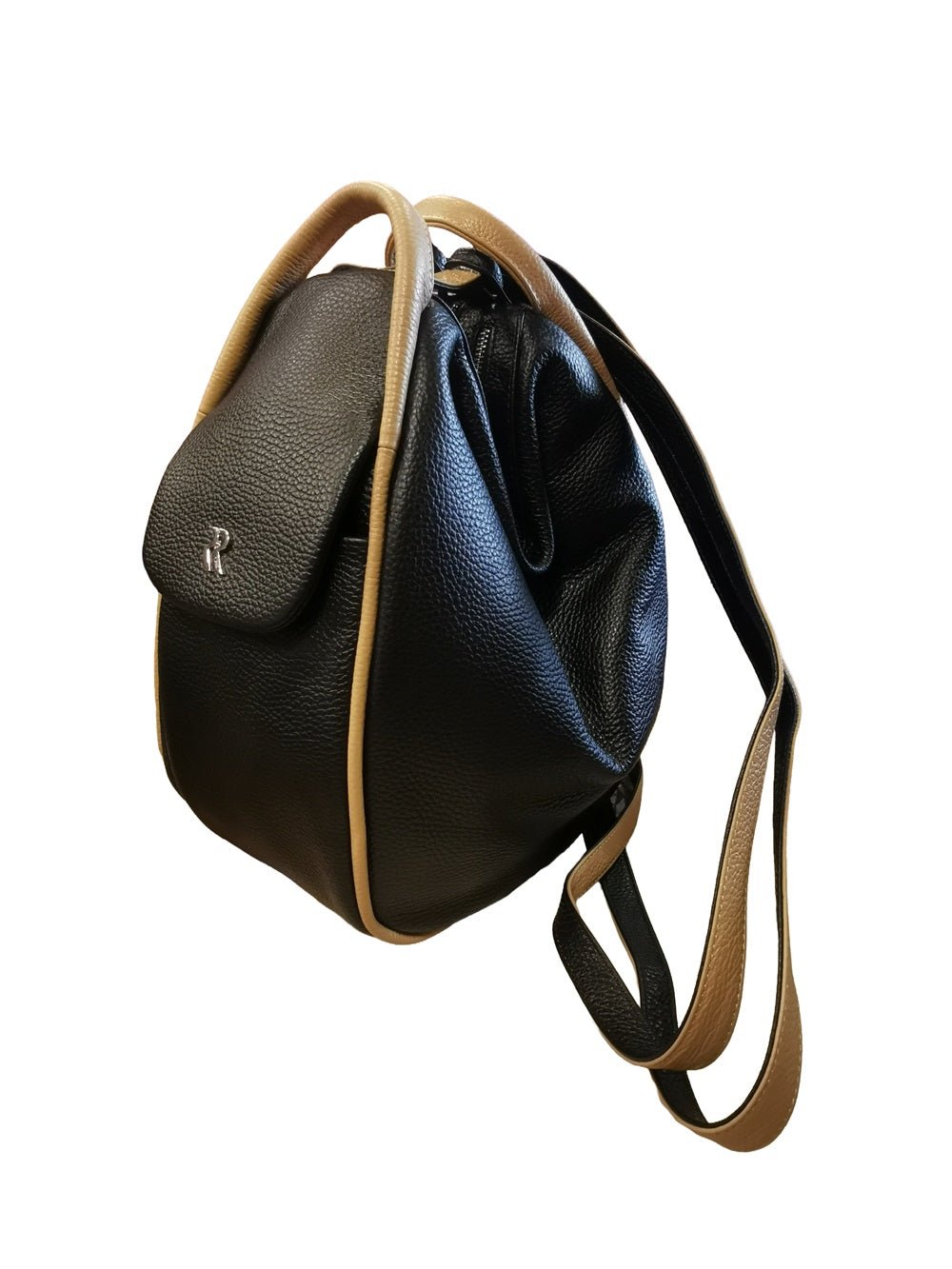 Borsa/zaino grande Bruno Rossi MLX14 Nero/Biscotto - Pelletteria Allegrini