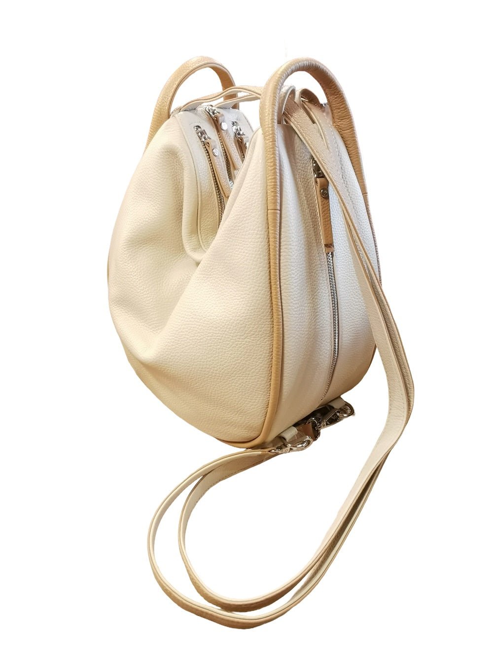 Borsa/zaino grande Bruno Rossi MLX14 Panna/Biscotto - Pelletteria Allegrini