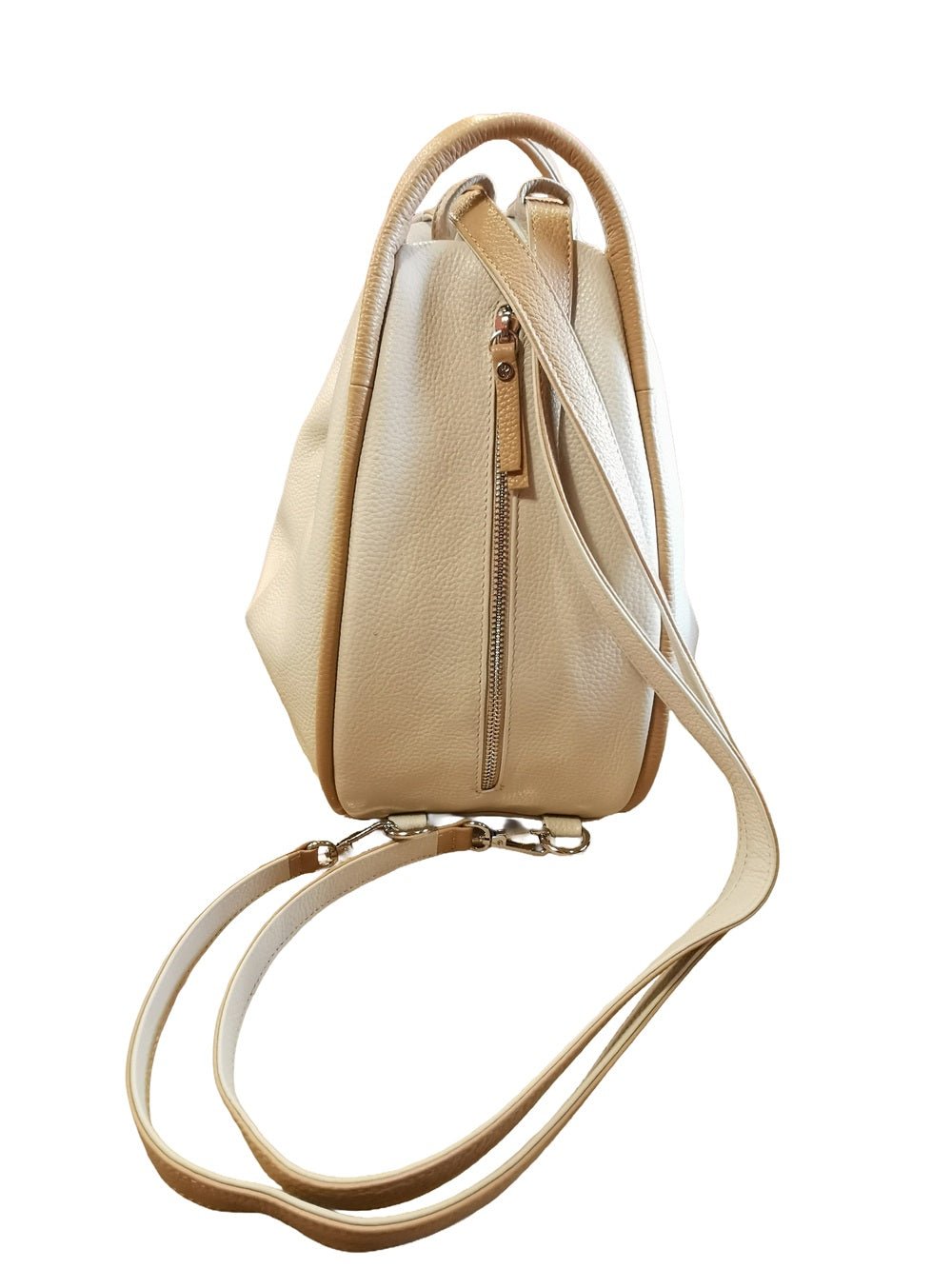 Borsa/zaino grande Bruno Rossi MLX14 Panna/Biscotto - Pelletteria Allegrini
