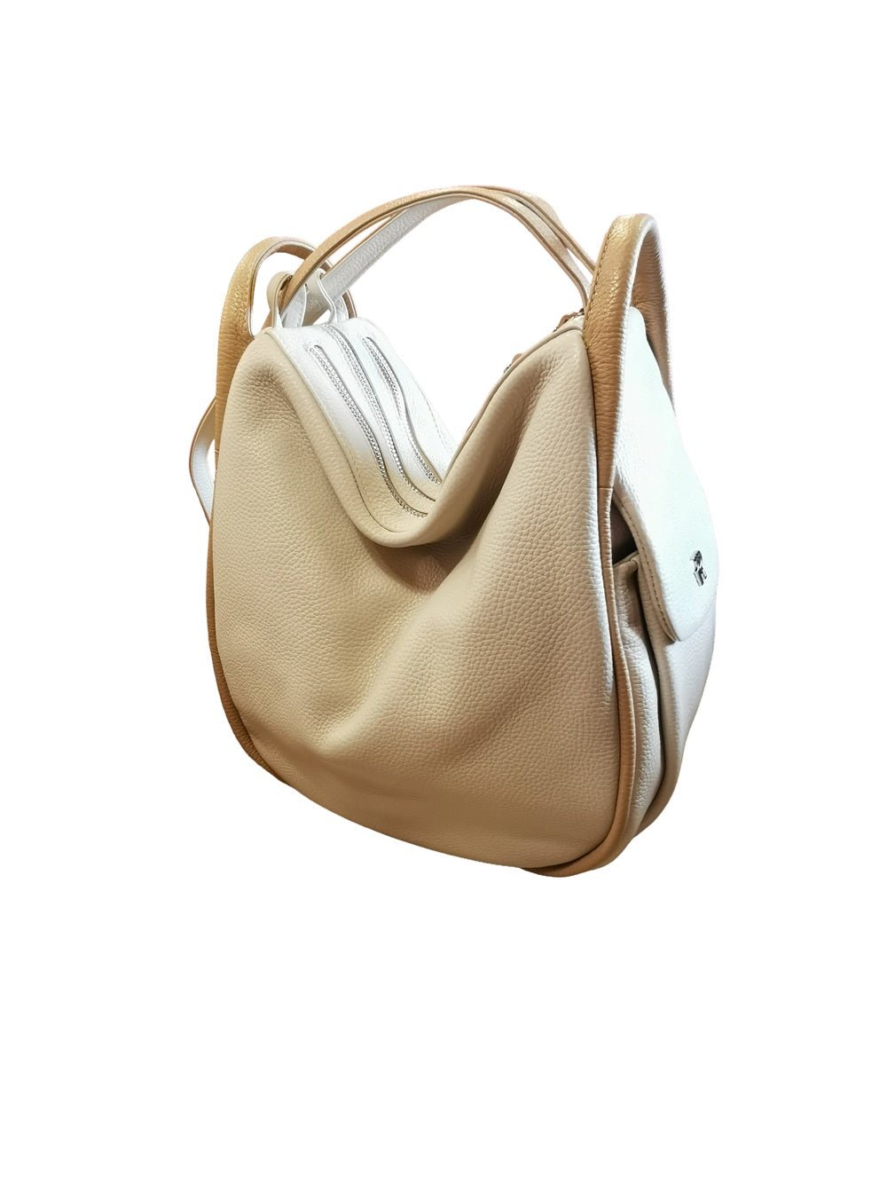 Borsa/zaino grande Bruno Rossi MLX14 Panna/Biscotto - Pelletteria Allegrini
