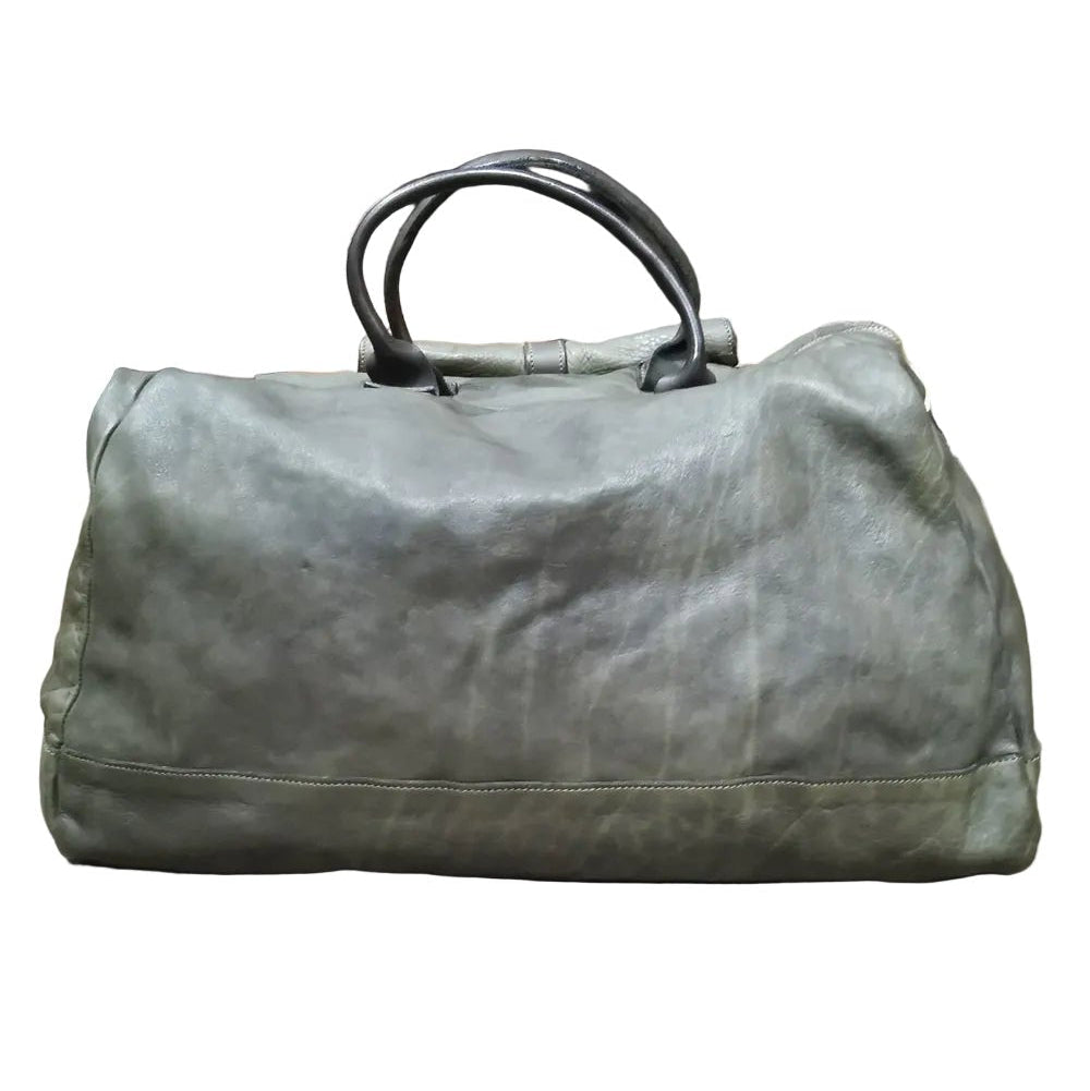 Borsone da viaggio in pelle Pelletteria Allegrini Filippo 1273 Verde Militare - Pelletteria Allegrini