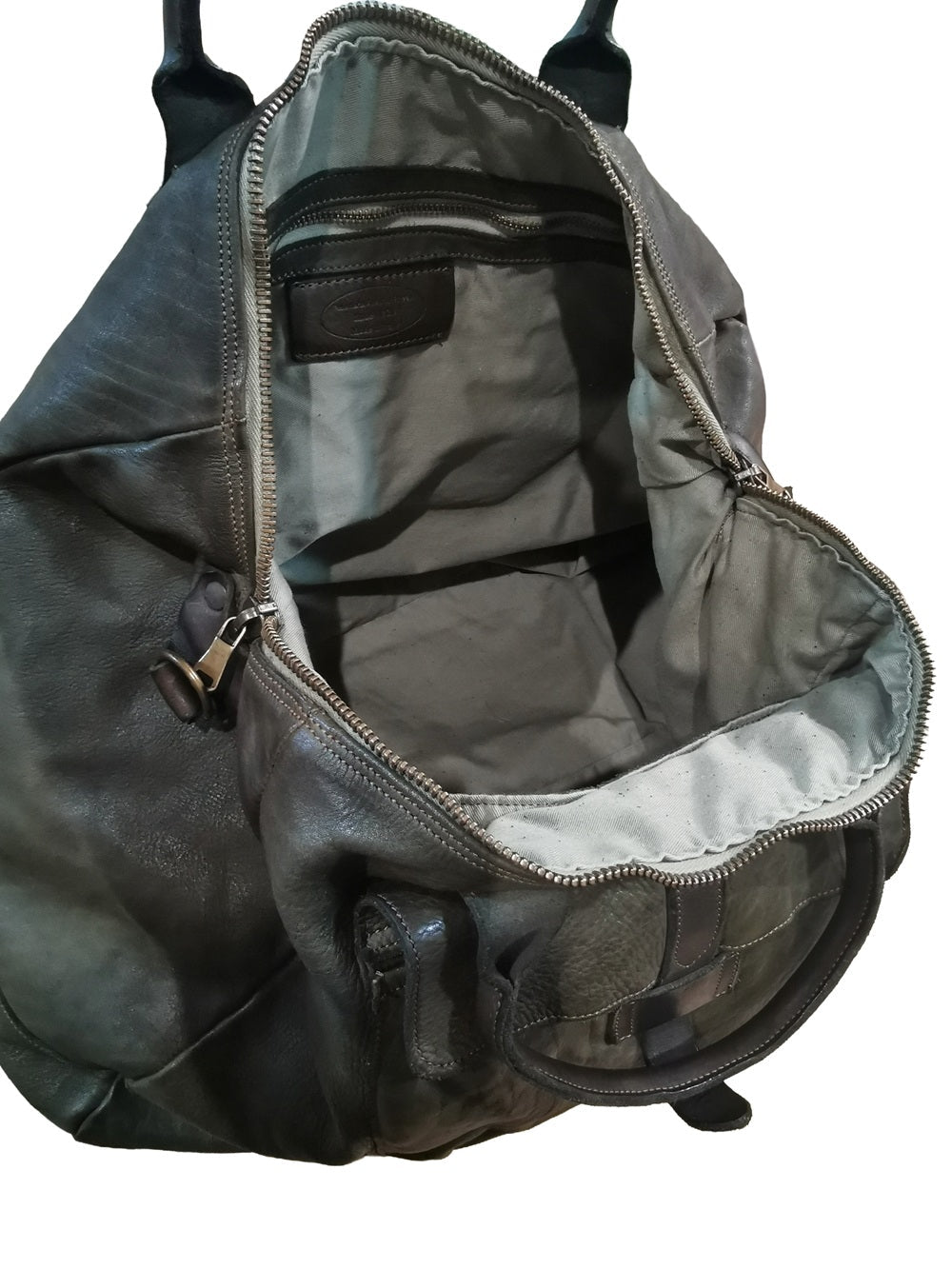 Borsone da viaggio in pelle Pelletteria Allegrini Filippo 1273 Verde Militare - Pelletteria Allegrini
