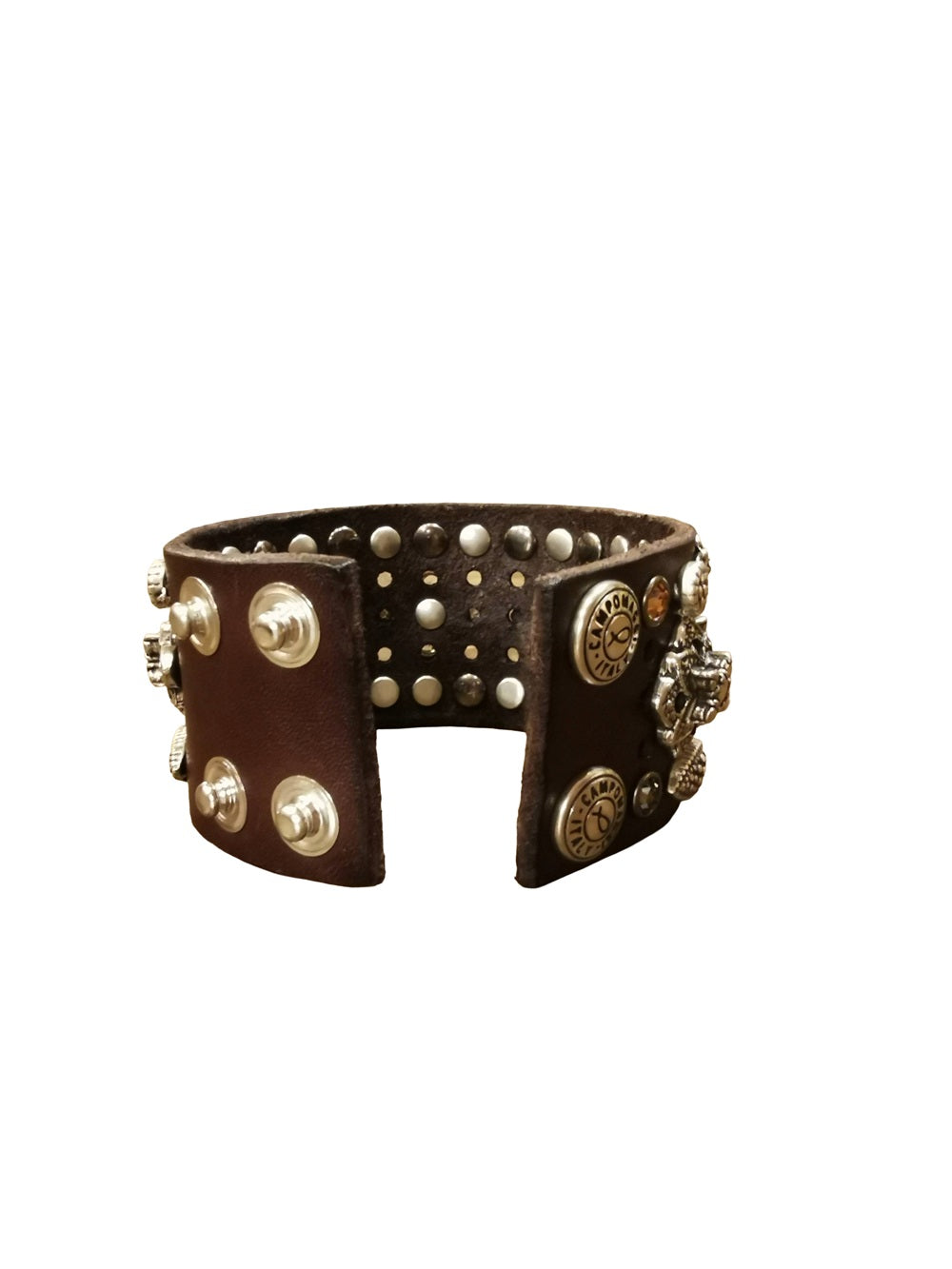 Bracciale in pelle Campomaggi C002170ND X2983 Testa di moro