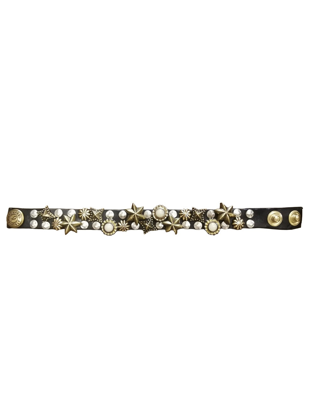 Bracciale in pelle con stelle Campomaggi C024010ND-X3159 Nero