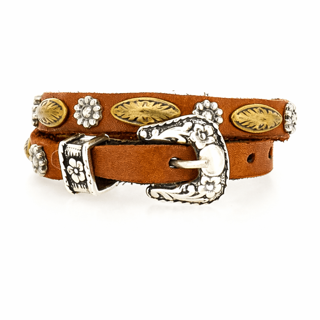 Bracciale in pelle doppio giro Campomaggi C002270ND X3014 Cognac - Pelletteria Allegrini