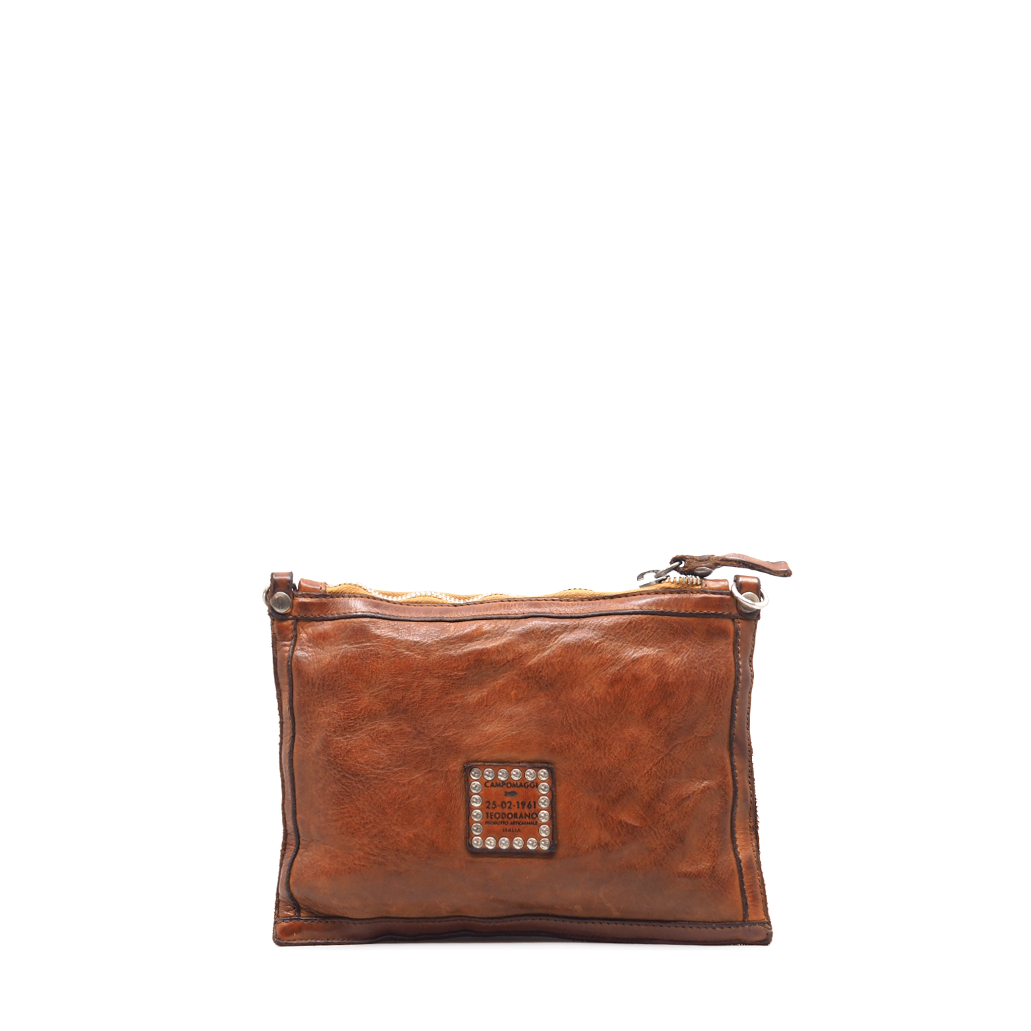 Bustina effetto cavallino della linea Diaspro in pelle Campomaggi C038500ND X2585 Cognac