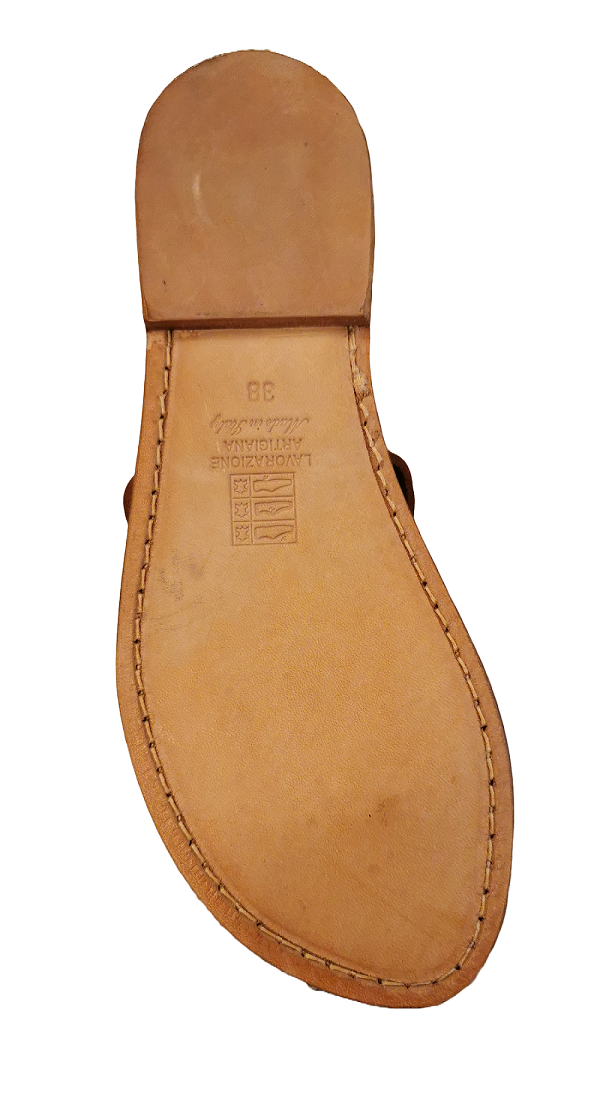 Ciabatta in cuoio con borchie donna Pelletteria Allegrini Filippo 655D cuoio