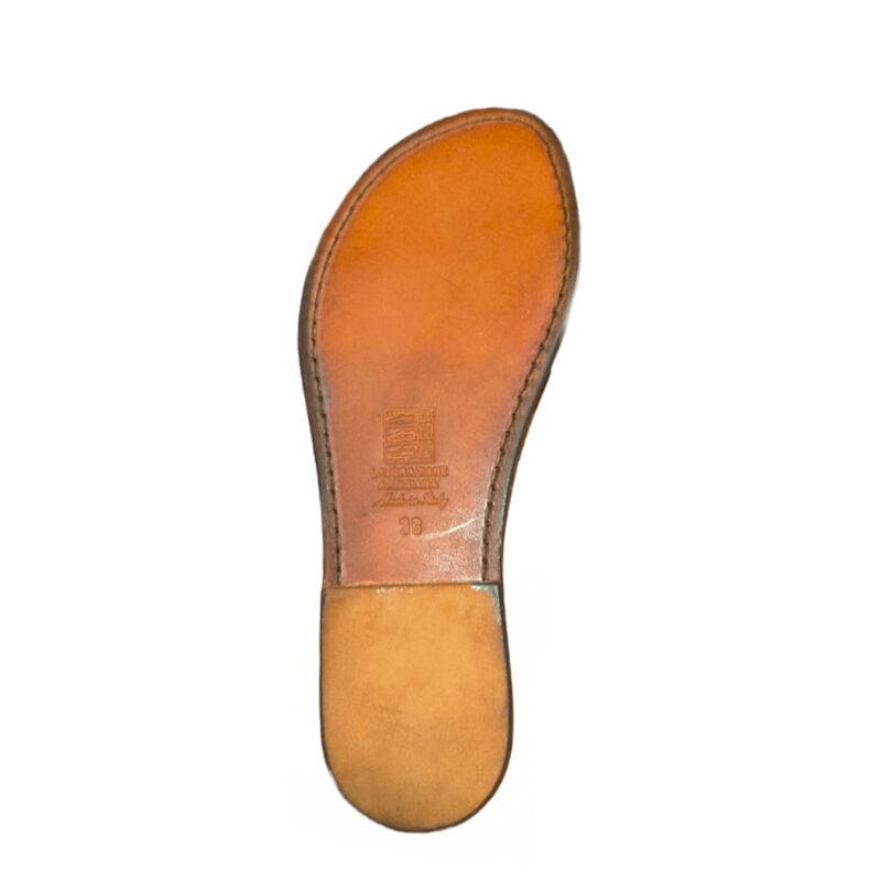 Ciabatta in cuoio con fascia donna Pelletteria Allegrini Filippo 522D cuoio - Pelletteria Allegrini