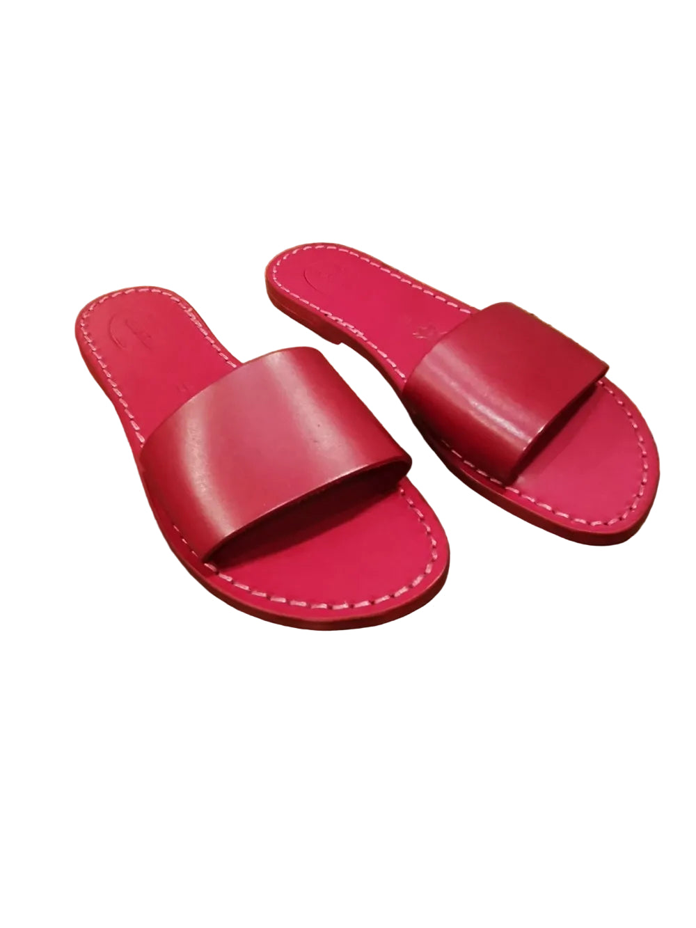 Women's Leather Slider by Pelletteria Allegrini Filippo 522D Red