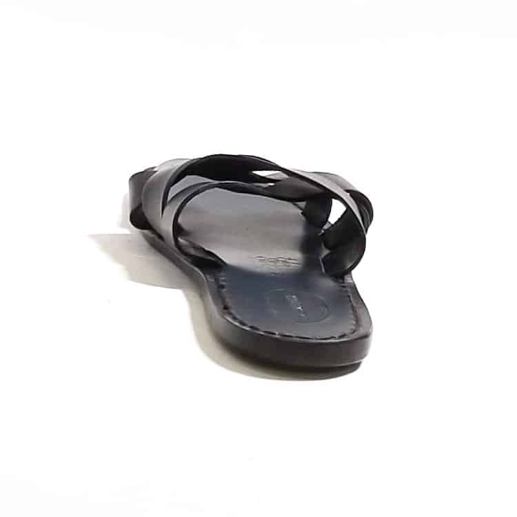 Ciabatta in cuoio con intreccio uomo Pelletteria Allegrini Filippo 562U Nero