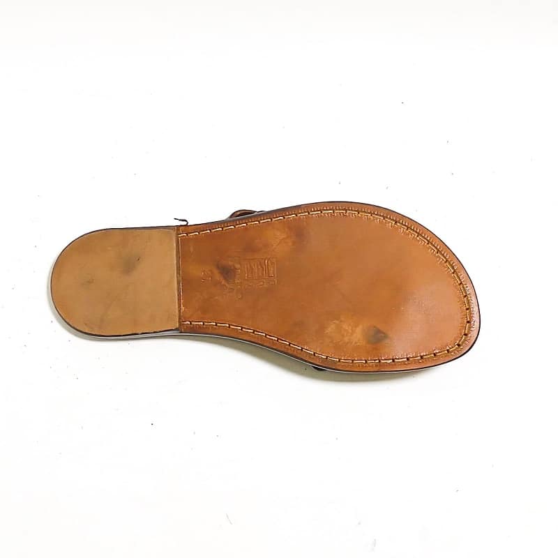 Ciabatta in cuoio infradito donna Pelletteria Allegrini Filippo 544D testa di moro