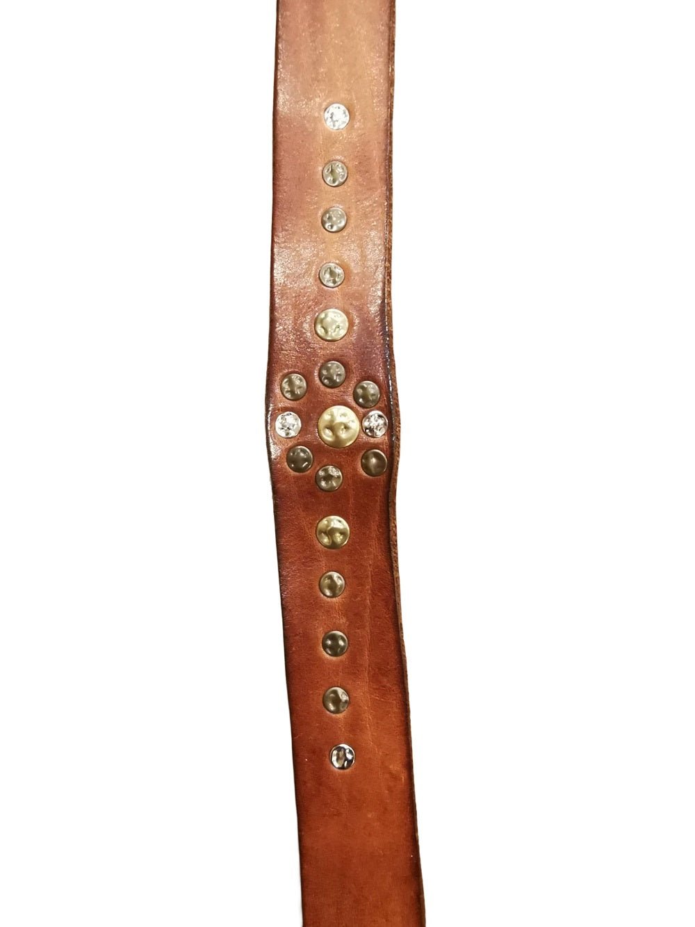 Cintura in cuoio con borchie Pelletteria Allegrini Filippo CT133/35 Cognac - Pelletteria Allegrini