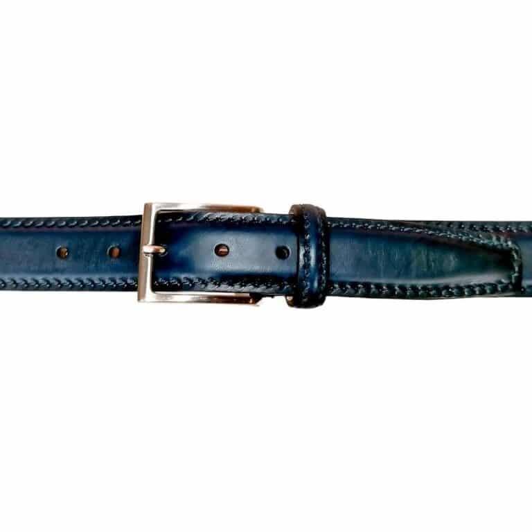 Cintura in Cuoio da uomo Pelletteria Allegrini Filippo C102CUO MARCAPUNTO blu scuro