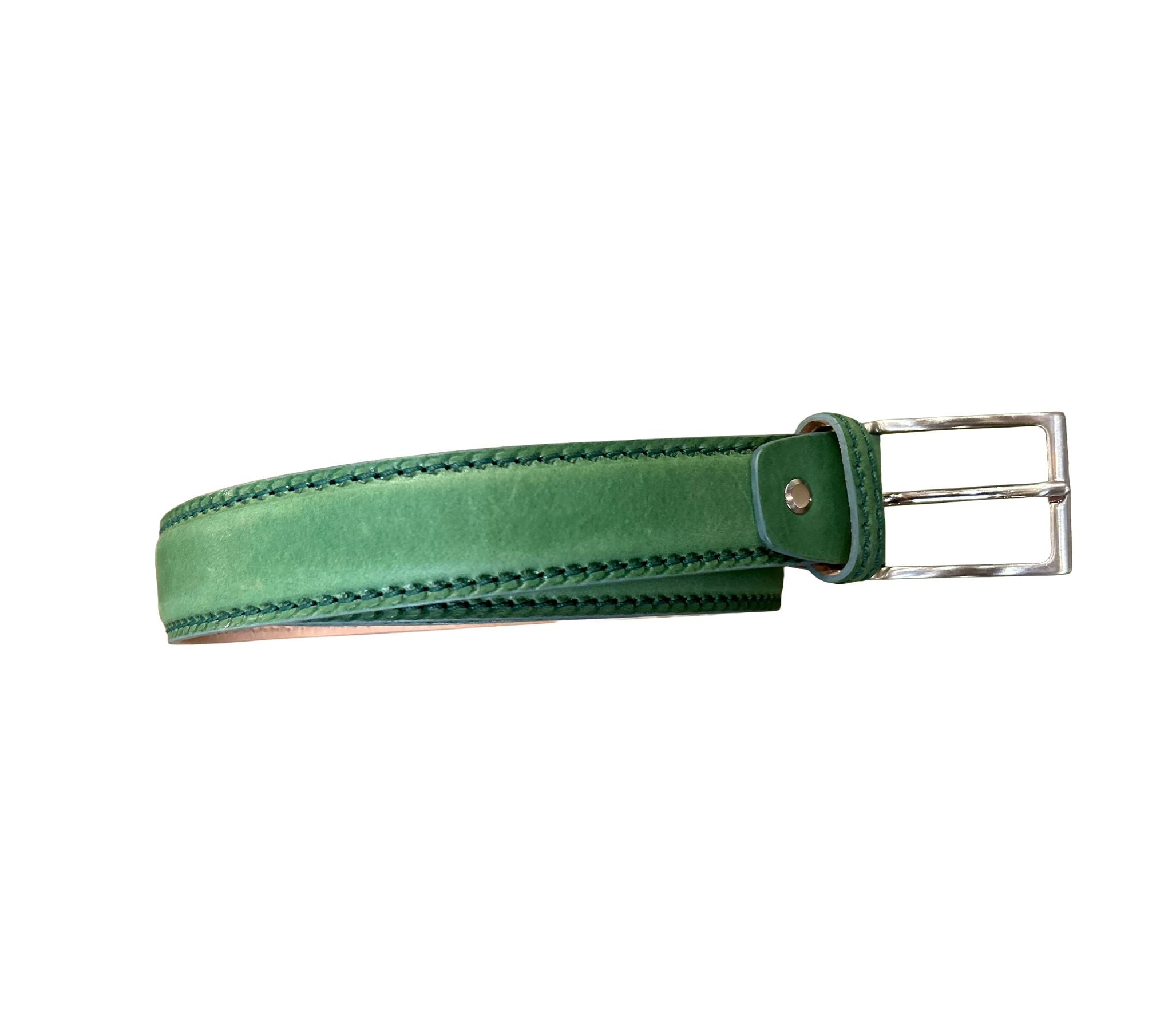 Cintura in Cuoio da uomo Pelletteria Allegrini Filippo C102CUO MARCAPUNTO verde