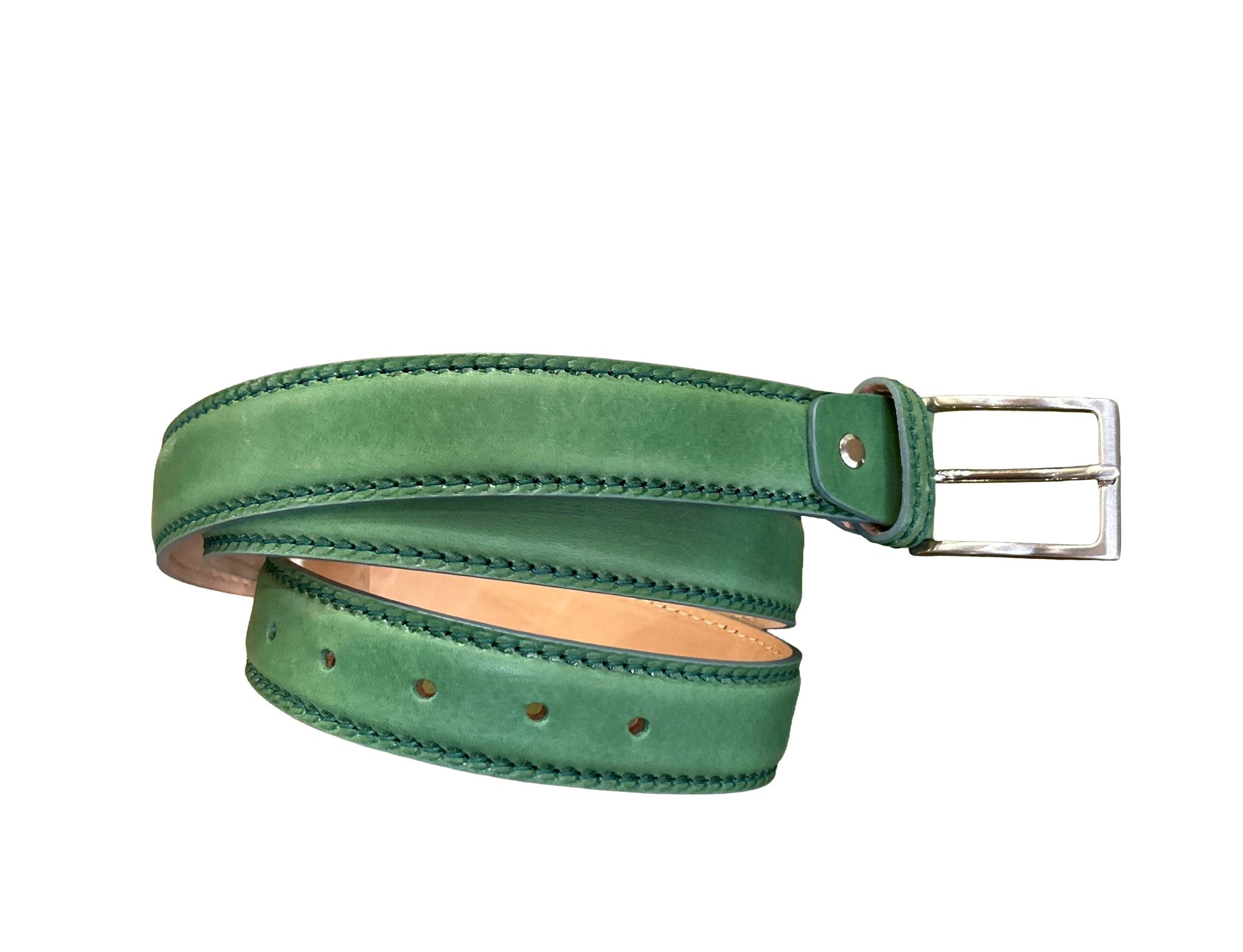 Cintura in Cuoio da uomo Pelletteria Allegrini Filippo C102CUO MARCAPUNTO verde