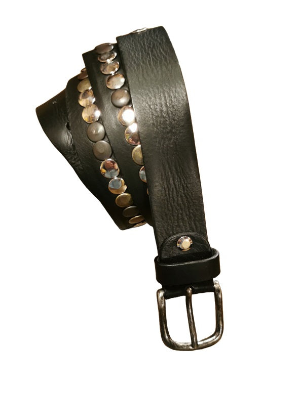 Cintura in pelle con borchie Pelletteria Allegrini Filippo 13/20 Nero