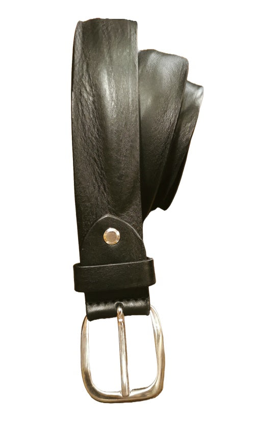 Cintura in pelle effetto vintage Pelletteria Allegrini Filippo 2277/35 Nero