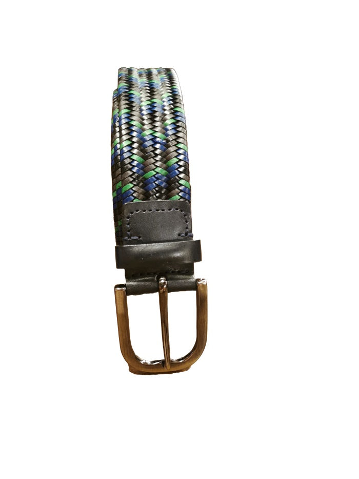 Cintura in pelle intrecciata Pelletteria Allegrini Filippo STD142 Marine