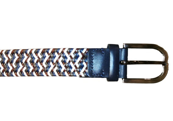 Cintura in pelle intrecciata Pelletteria Allegrini Filippo STD142 Oceano