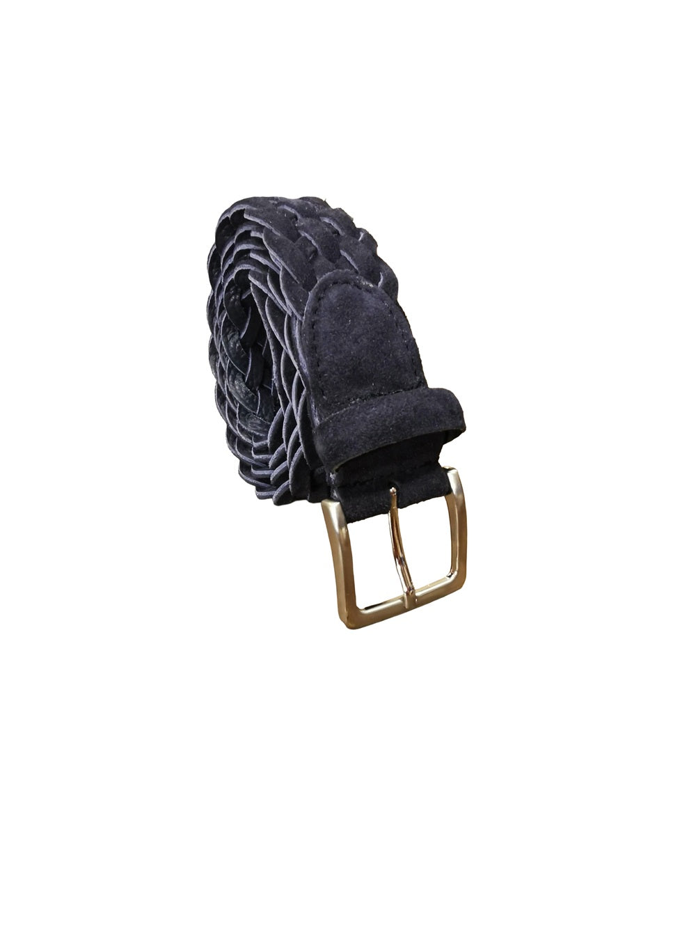 Cintura in pelle scamosciata intrecciata Pelletteria Allegrini Filippo 6121/3765 Blu